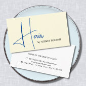 Eleganter hellgelber blauer, feiner Haarstil Visitenkarte