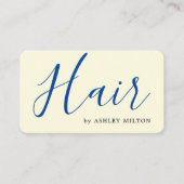 Eleganter, hellgelber Blauhaarstil Visitenkarte (Vorderseite)