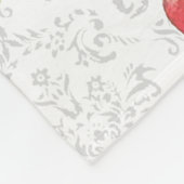 Eleganter hellgrauer Damast mit Blumen Fleecedecke (Ecke)