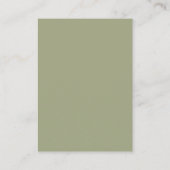 Eleganter Hellgrüner Hochzeitswunschliste QR-Code Begleitkarte (Rückseite)