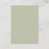 Eleganter Hellgrüner Hochzeitswunschliste QR-Code Begleitkarte (Rückseite)