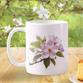 Eleganter, hellrosa Apple Blossom Personalisierter Kaffeetasse