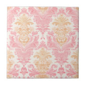 Eleganter hellrosa Damask Fliese (Vorderseite)