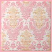 Eleganter hellrosa Damask Fliese