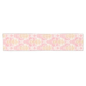 Eleganter hellrosa Damask Kurzer Tischläufer (Horizontal)