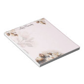 Eleganter, hellrosa, floraler Brauch Notizblock (angewinkelt)