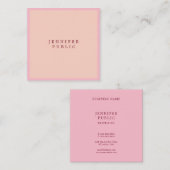 Eleganter, hellrosa Moderner Beruflicher Luxus Quadratische Visitenkarte (Vorne/Hinten)