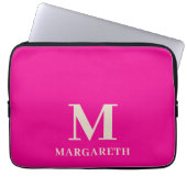 Eleganter, hellrosa Monogramm-Laptop-Sieb Laptopschutzhülle (Vorderseite)