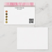 Eleganter, hellrosa Seide, Social Media & QR Code Mitteilungskarte (Vorne/Hinten)