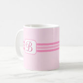 Eleganter, hellrosa Streifen Extravagant Kaffeetasse (Vorderseite Links)