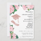 Eleganter, hellrosa und weißer Abschluss Einladung (Vorderseite)