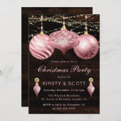 Eleganter hellrosa Weihnachtsaustausch Einladung (Vorne/Hinten)