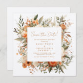 Eleganter Herbst Botanisches Flora Save the Date (Vorne/Hinten)