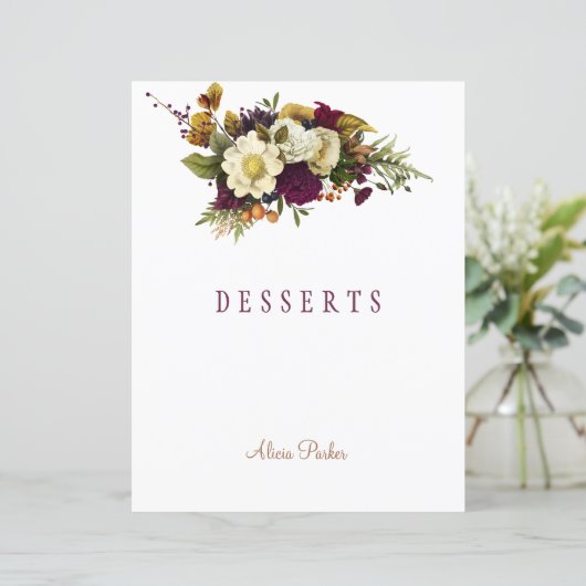 Eleganter Herbst-Chic-Skript-Kochbuch-Divider (Stehend Vorderseite)