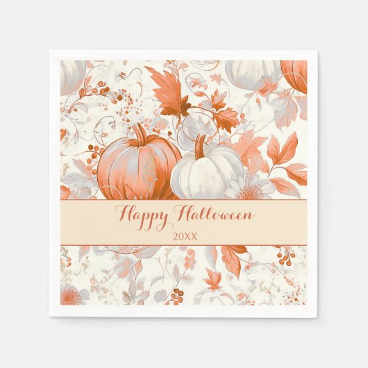 Eleganter Herbst-Chinoiserie-Halloween Serviette (Vorderseite)