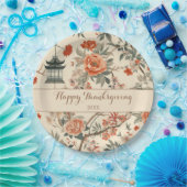 Eleganter Herbst-Chinoiserie Thanksgiving  Pappteller (Party)