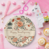 Eleganter Herbst-Chinoiserie Thanksgiving  Pappteller (Party)