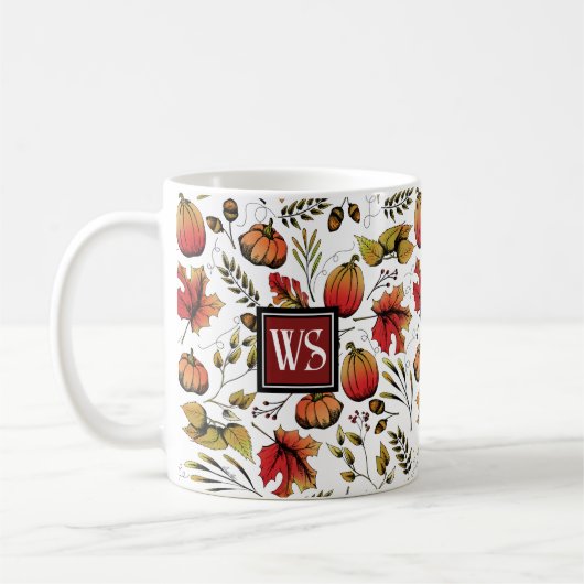 Eleganter Herbst Ernte Pumpkins Fall Kaffeetasse (Links)