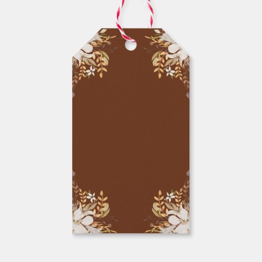 Eleganter Herbst Floral Pumpkin Vielen Dank, dass  Geschenkanhänger (Rückseite)