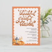 Eleganter Herbst Freundliches Haus Einladung (Stehend Vorderseite)