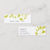 Eleganter Herbst Gold Ginkgo Luxe Beruflich Mini Visitenkarte (Vorne/Hinten)