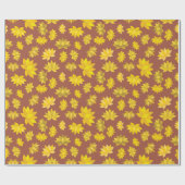 Eleganter Herbst Goldene Blume Nahtloser Geburtsta Geschenkpapier (Flach)