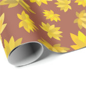 Eleganter Herbst Goldene Blume Nahtloser Geburtsta Geschenkpapier (Rolleneckpunkt)