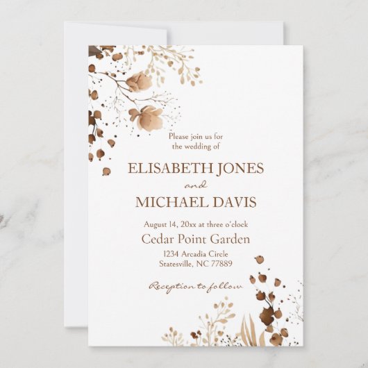 Eleganter Herbst | Herbst Einladung (Vorderseite)