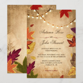 Eleganter Herbst hinterlässt rustikale Hochzeit im Einladung