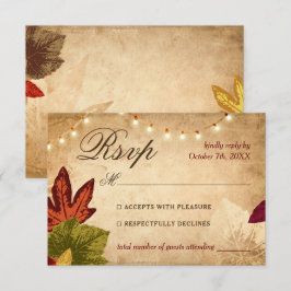 Eleganter Herbst hinterlässt rustikale Hochzeit im RSVP Karte