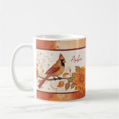 Eleganter Herbst-Kardinal-Blumenakzent Kaffeetasse (Links)