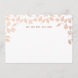 Eleganter Herbst lässt Kupfer maßgeschneiderte Sta Mitteilungskarte