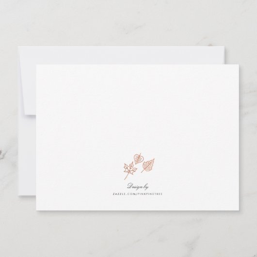 Eleganter Herbst lässt Kupfer maßgeschneiderte Sta Mitteilungskarte (Rückseite)