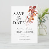 Eleganter Herbst Moderne Wasserwelt Sass Café - Wi Save The Date (Stehend Vorderseite)