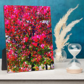 Eleganter Herbst Rosa impressionistische Bäume Fotoplatte (Seite)