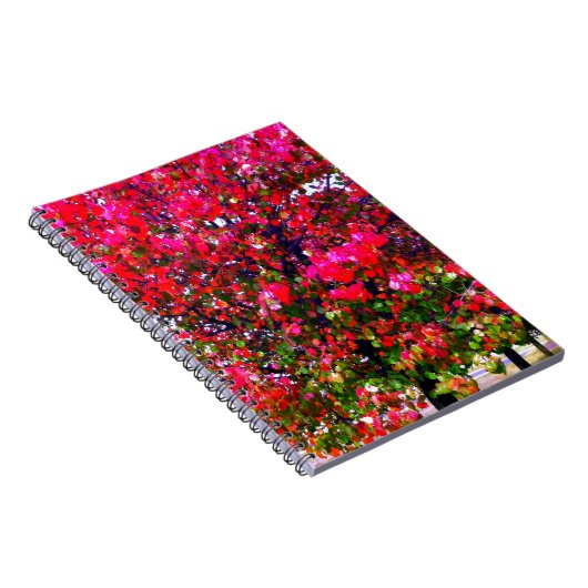 Eleganter Herbst Rosa impressionistische Bäume Notizblock (Rechte Seite)