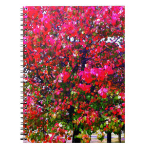 Eleganter Herbst Rosa impressionistische Bäume Notizblock