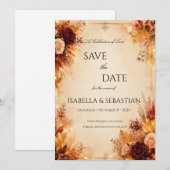 Eleganter Herbst| Rustikale Boho-Hochzeit im Herbs Save The Date (Vorne/Hinten)