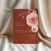 Eleganter Herbst Terracotta Moderne Babydusche Einladung