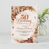 Eleganter Herbst und gebrannte orangefarbene Blätt Einladung (Stehend Vorderseite)