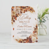 Eleganter Herbst- und Herbst-Blume Hochzeitsbrunch Einladung (Stehend Vorderseite)
