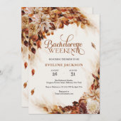 Eleganter Herbst und Herbst Kupfer Blüte Bachelore Einladung (Vorne/Hinten)