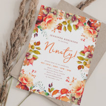 Eleganter Herbst Wasserfarbe Flora 90 Geburtstag