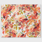 Eleganter Herbst Wasserfarben Geschenkpapier (Flach)