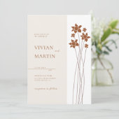 Eleganter Herbst-Zwei-Farben-Blumenladen Einladung (Stehend Vorderseite)