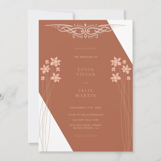 Eleganter Herbst-Zwei-Farben-Blumenladen Einladung (Vorderseite)