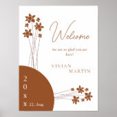 Eleganter Herbst-Zwei-Farben-Flora-Empfang Poster (Vorne)