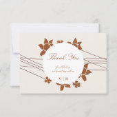 Eleganter Herbst-Zweifarben-Flor Dankeskarte (Vorderseite)