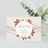 Eleganter Herbst-Zweifarben-Flor Dankeskarte (Stehend Vorderseite)