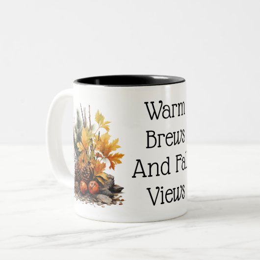 Eleganter Herbst Zweifarbige Tasse (Vorderseite Links)